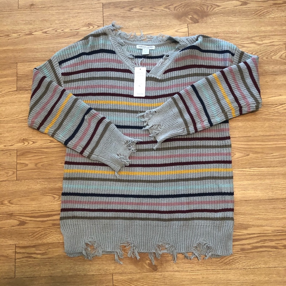 Sabrina Lauren Distressed Sweater